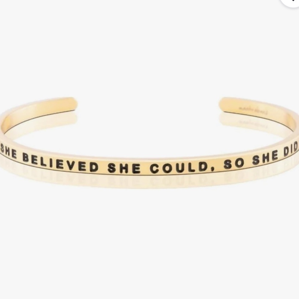 MantraBand She Believed She Could So She Did bracelet yellow gold